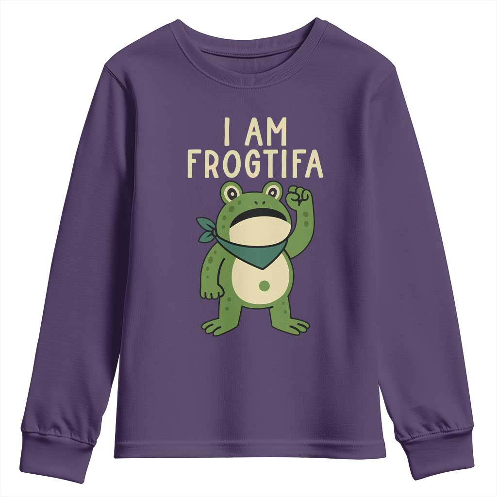 I Am Frogtifa Youth Sweatshirt Frog Resist Antifascist with Raised Fist Bandana - Wonder Print Shop