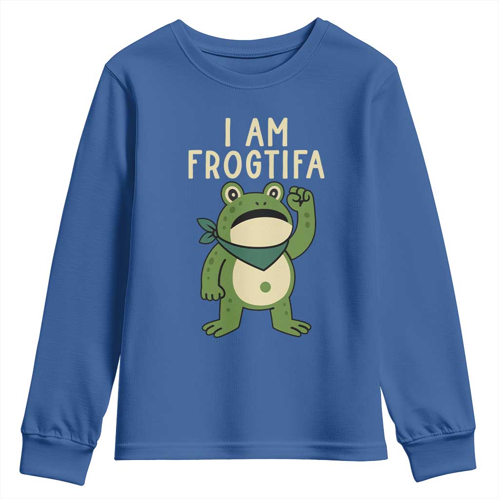 I Am Frogtifa Youth Sweatshirt Frog Resist Antifascist with Raised Fist Bandana - Wonder Print Shop