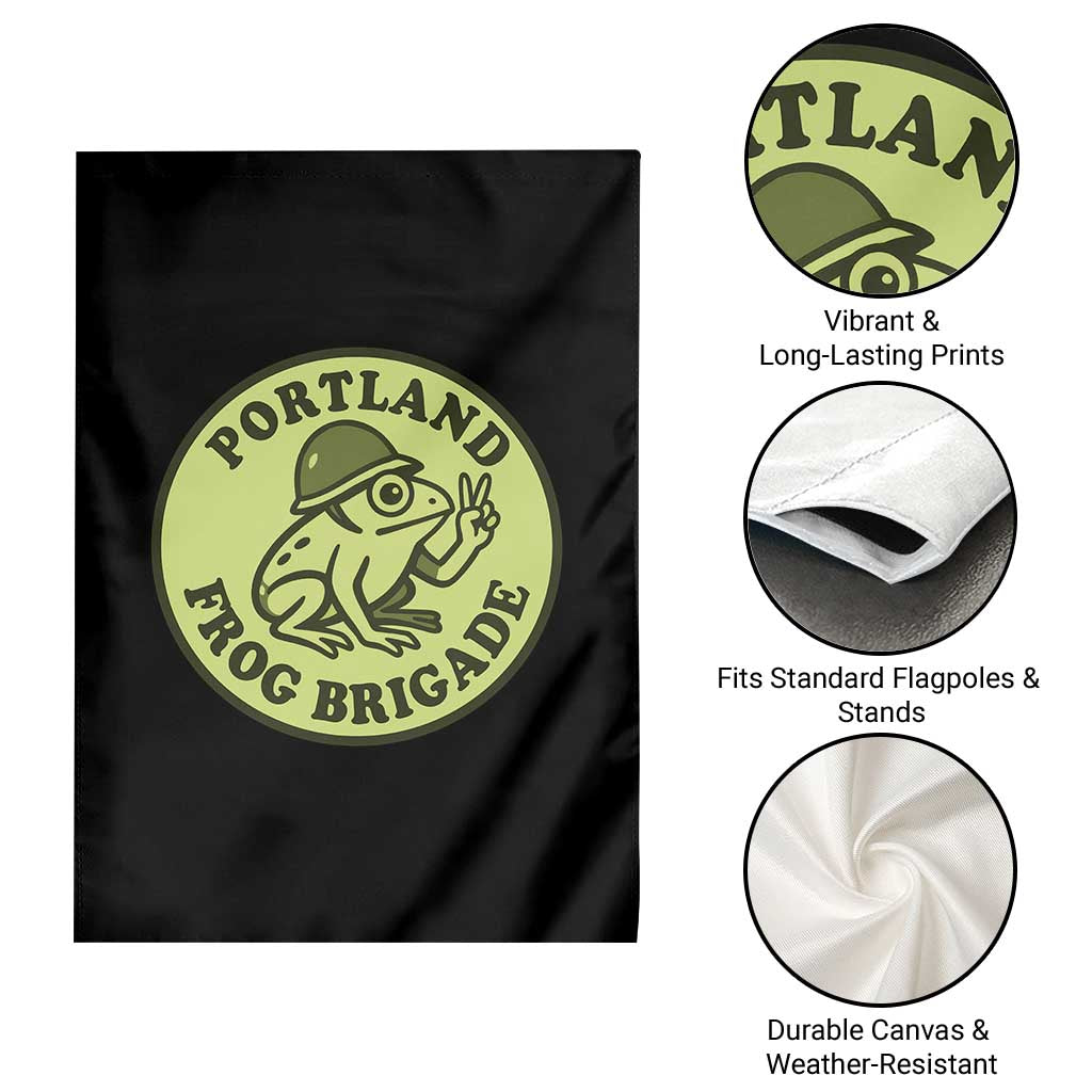 Portland Frog Brigade Garden Flag Peace Frog Protest Badge - Wonder Print Shop