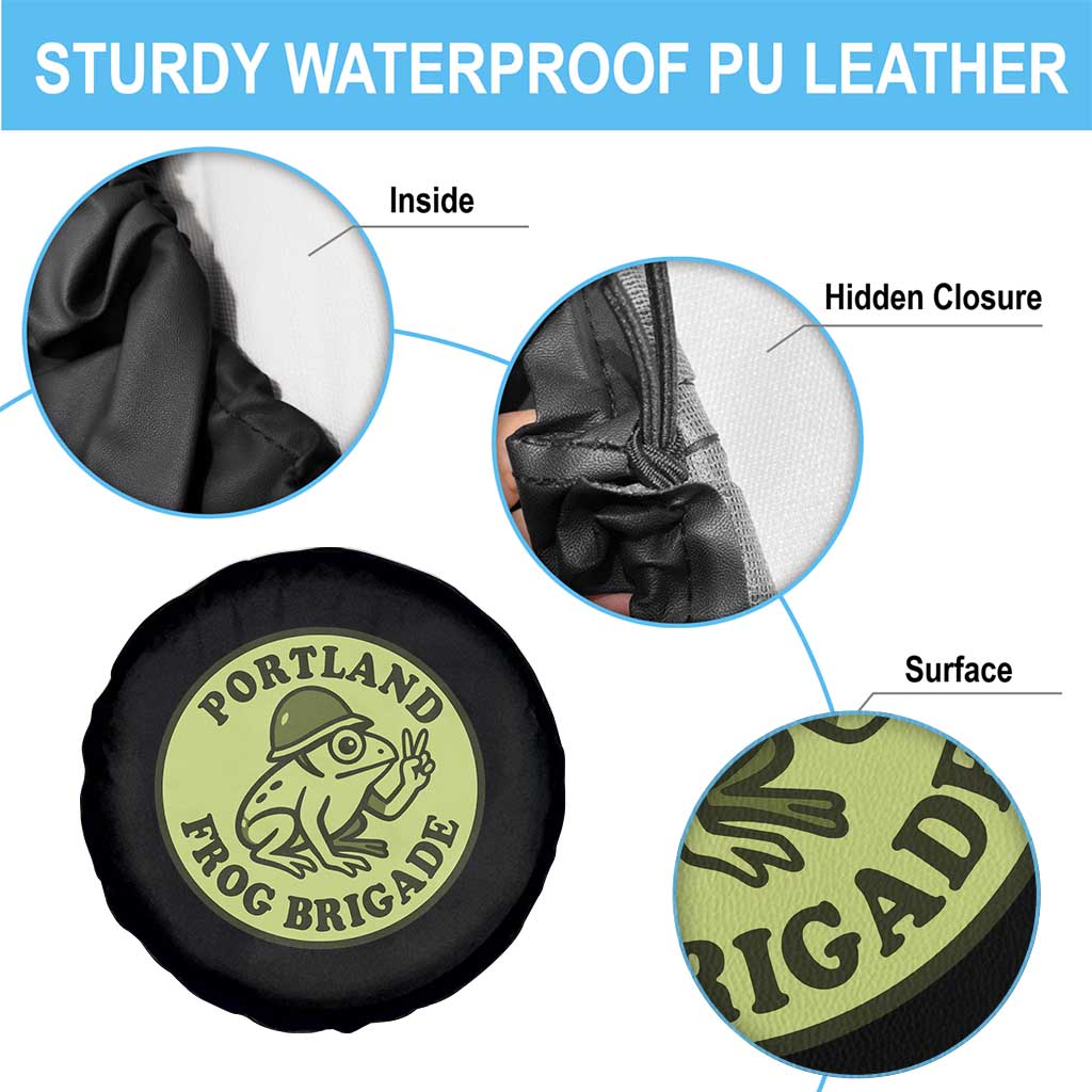 Portland Frog Brigade Spare Tire Cover Peace Frog Protest Badge - Wonder Print Shop