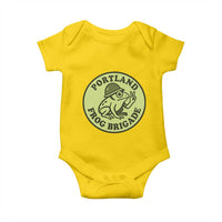 Portland Frog Brigade Baby Onesie Peace Frog Protest Badge - Wonder Print Shop
