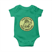 Portland Frog Brigade Baby Onesie Peace Frog Protest Badge - Wonder Print Shop
