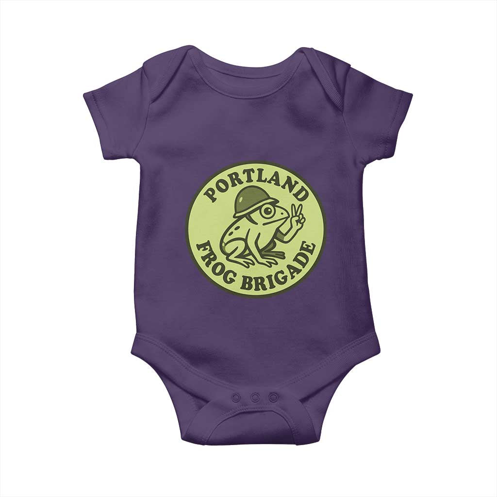 Portland Frog Brigade Baby Onesie Peace Frog Protest Badge - Wonder Print Shop