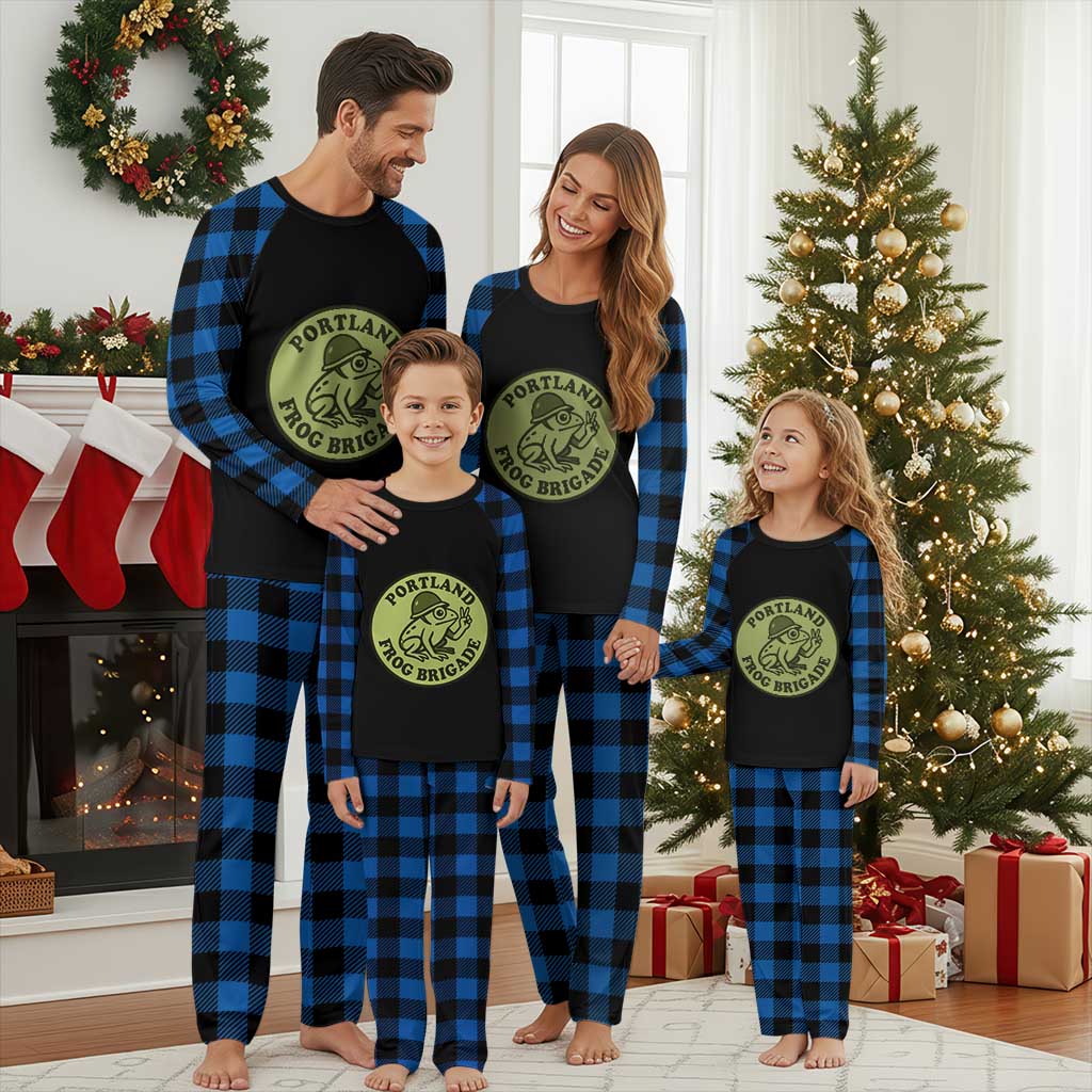 Portland Frog Brigade Plaid Pajama Set Peace Frog Protest Badge - Wonder Print Shop
