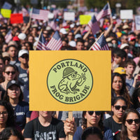Portland Frog Brigade Protest Sign Peace Frog Protest Badge - Wonder Print Shop