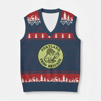 Portland Frog Brigade V-Neck Knit Sweater Vest Peace Frog Protest Badge - Wonder Print Shop