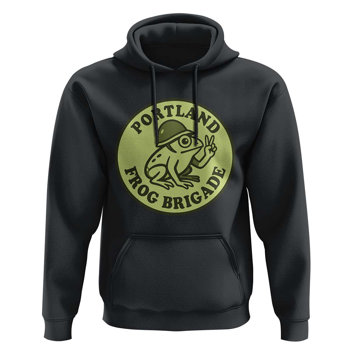 Portland Frog Brigade Hoodie Peace Frog Protest Badge - Wonder Print Shop