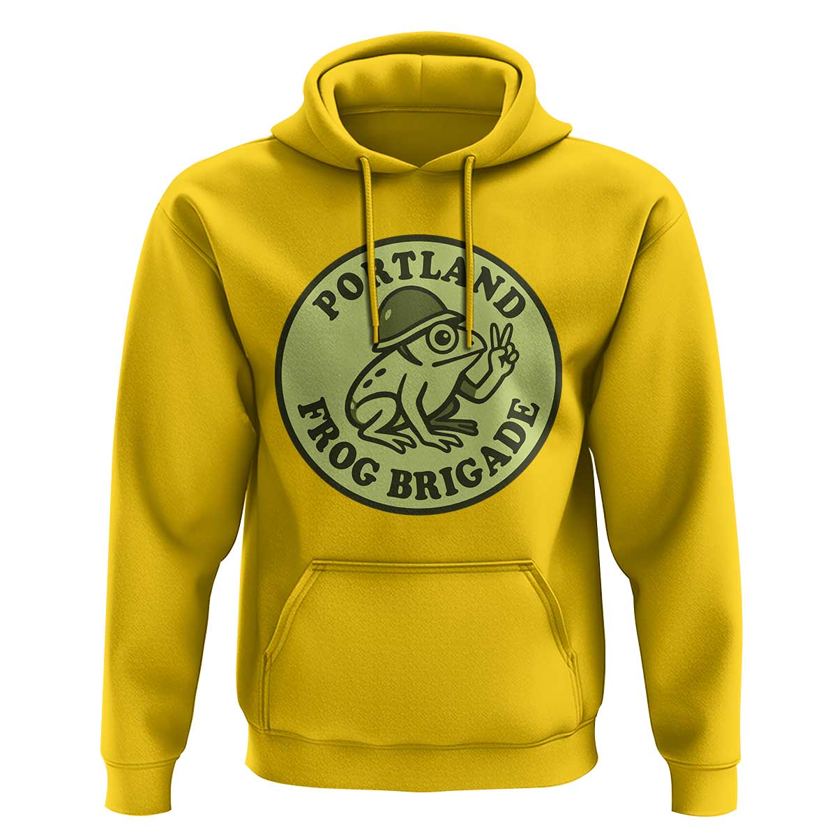 Portland Frog Brigade Hoodie Peace Frog Protest Badge - Wonder Print Shop