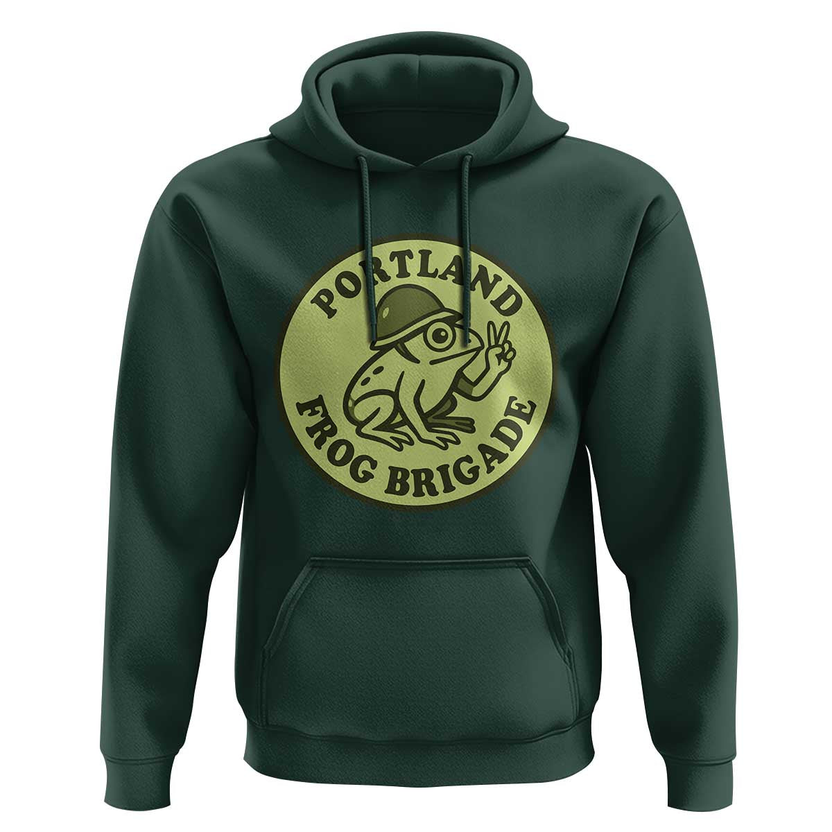 Portland Frog Brigade Hoodie Peace Frog Protest Badge - Wonder Print Shop