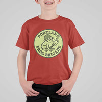 Portland Frog Brigade T Shirt For Kid Peace Frog Protest Badge - Wonder Print Shop