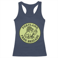 Portland Frog Brigade Racerback Tank Top Peace Frog Protest Badge - Wonder Print Shop