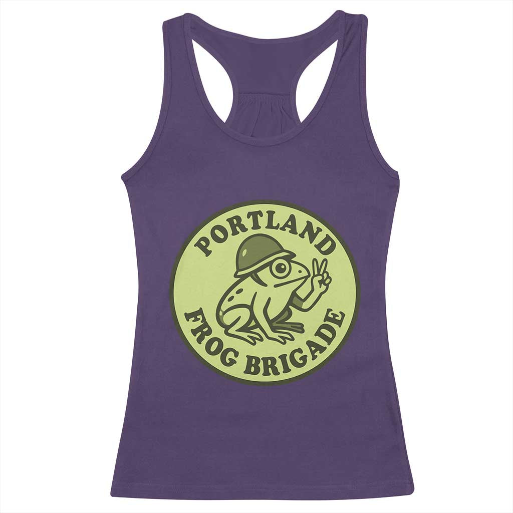 Portland Frog Brigade Racerback Tank Top Peace Frog Protest Badge - Wonder Print Shop