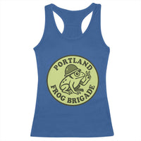 Portland Frog Brigade Racerback Tank Top Peace Frog Protest Badge - Wonder Print Shop