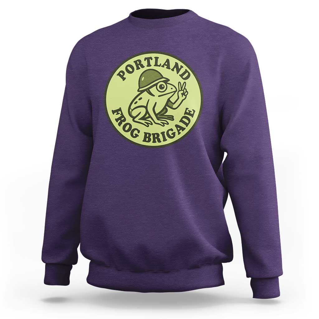 Portland Frog Brigade Sweatshirt Peace Frog Protest Badge - Wonder Print Shop