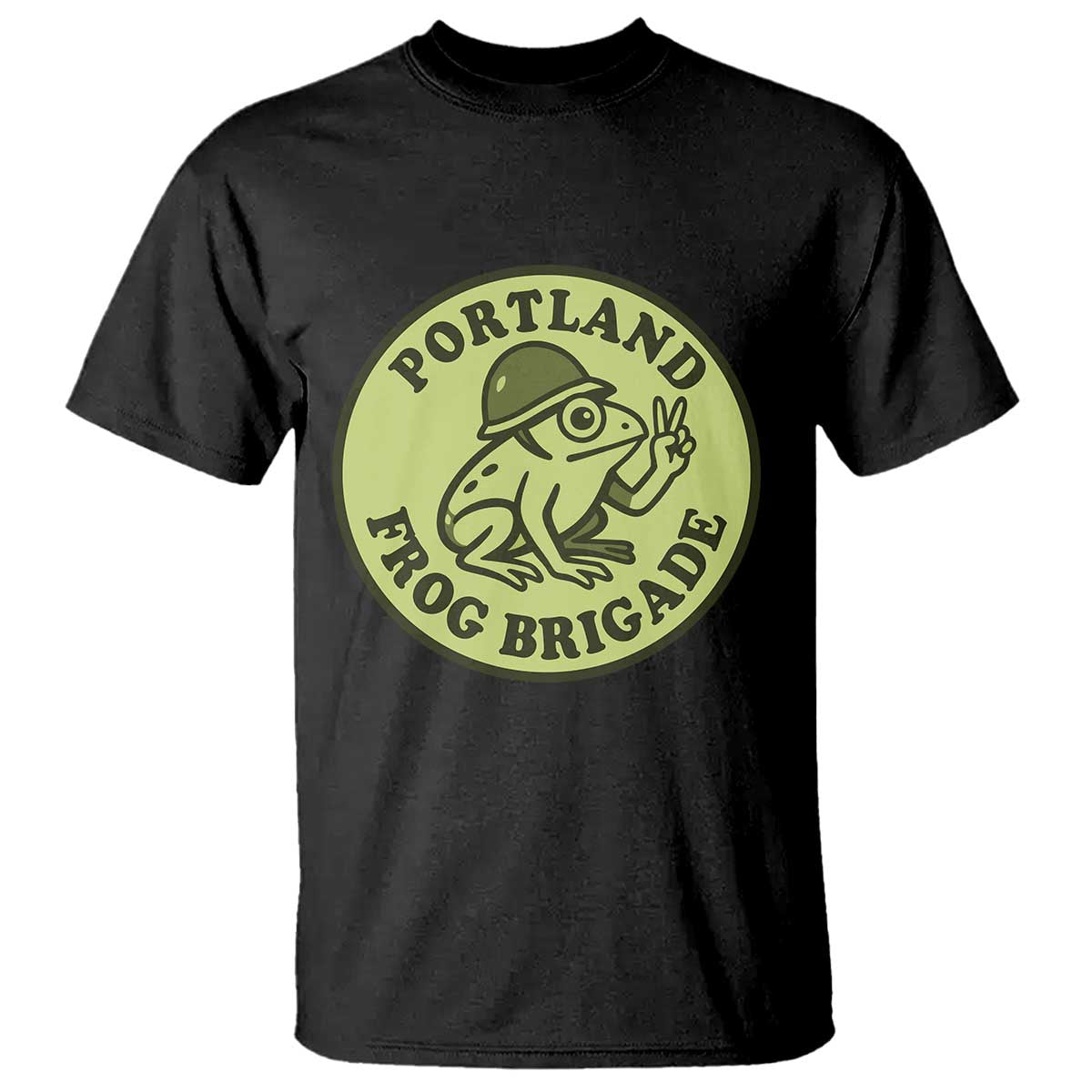 Portland Frog Brigade T Shirt Peace Frog Protest Badge - Wonder Print Shop