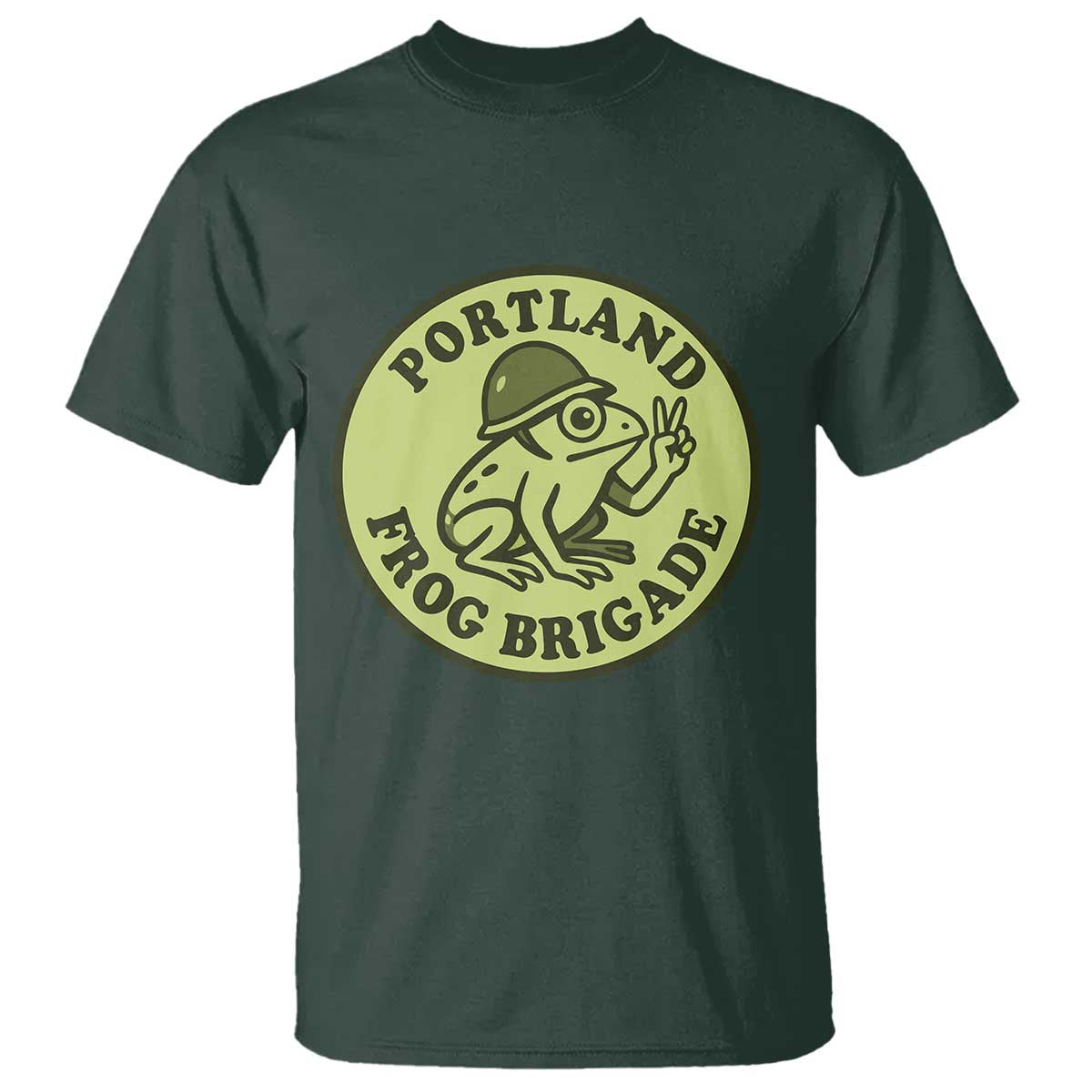 Portland Frog Brigade T Shirt Peace Frog Protest Badge - Wonder Print Shop