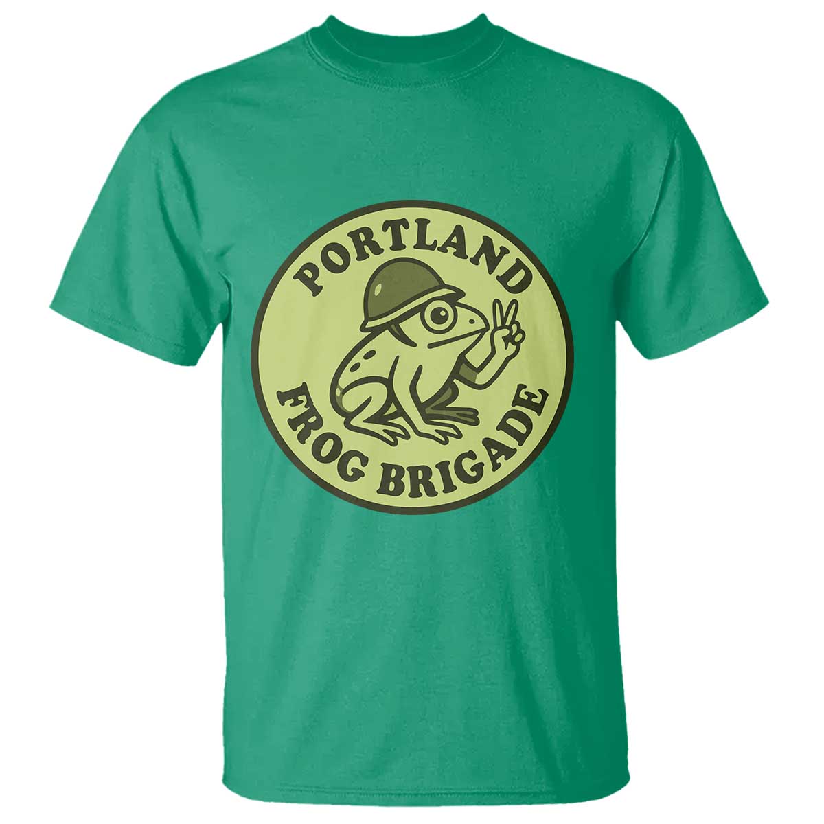 Portland Frog Brigade T Shirt Peace Frog Protest Badge - Wonder Print Shop