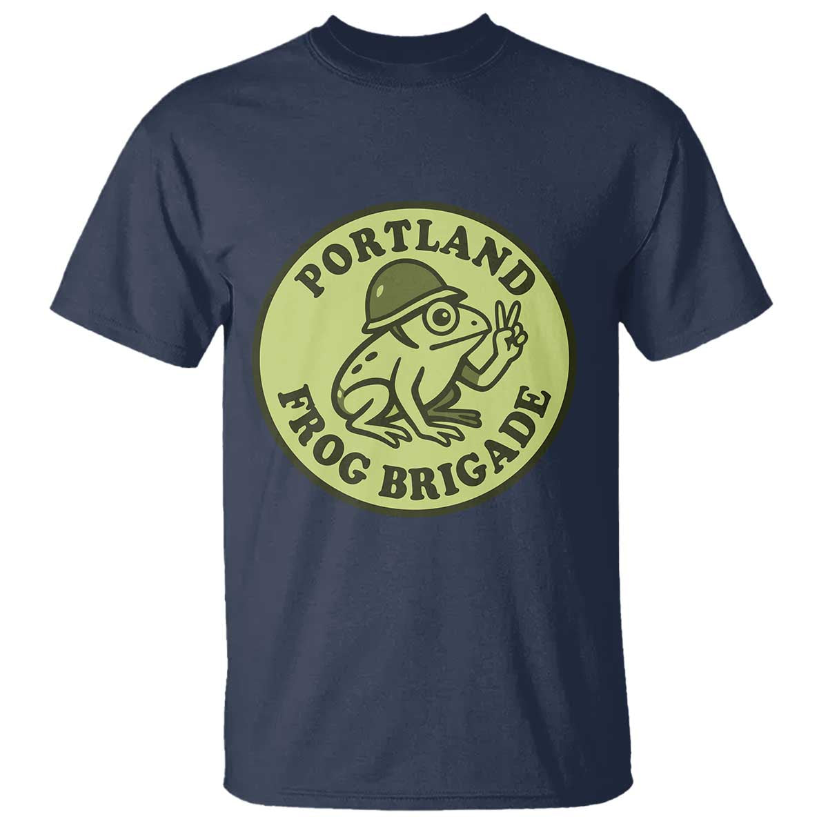 Portland Frog Brigade T Shirt Peace Frog Protest Badge - Wonder Print Shop
