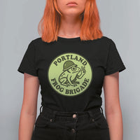 Portland Frog Brigade T Shirt For Women Peace Frog Protest Badge - Wonder Print Shop