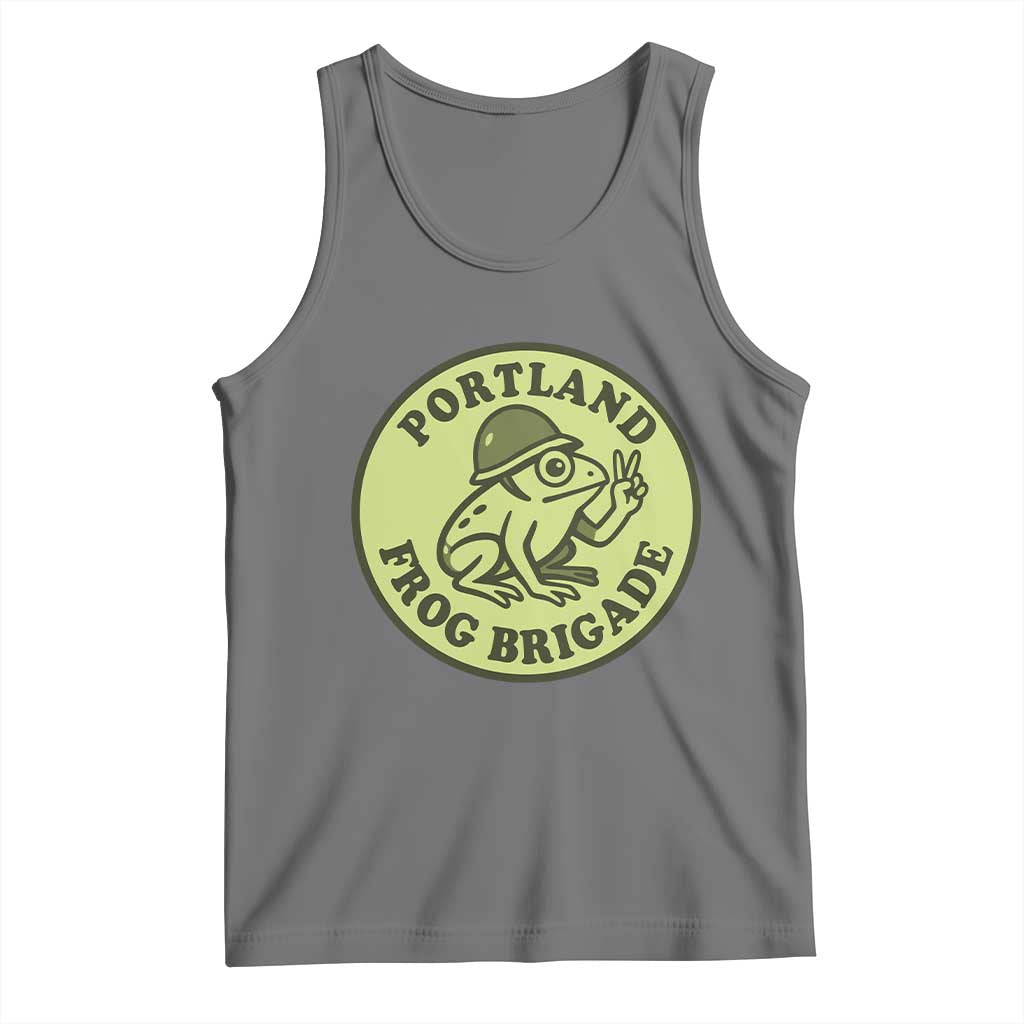 Portland Frog Brigade Tank Top Peace Frog Protest Badge - Wonder Print Shop