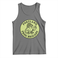 Portland Frog Brigade Tank Top Peace Frog Protest Badge - Wonder Print Shop