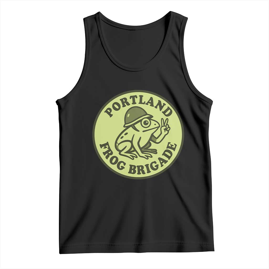 Portland Frog Brigade Tank Top Peace Frog Protest Badge - Wonder Print Shop