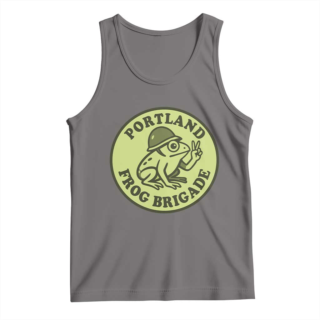 Portland Frog Brigade Tank Top Peace Frog Protest Badge - Wonder Print Shop