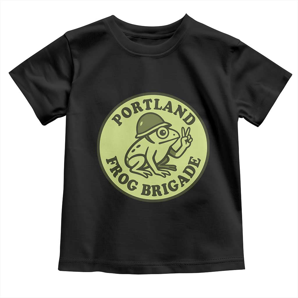 Portland Frog Brigade Toddler T Shirt Peace Frog Protest Badge - Wonder Print Shop