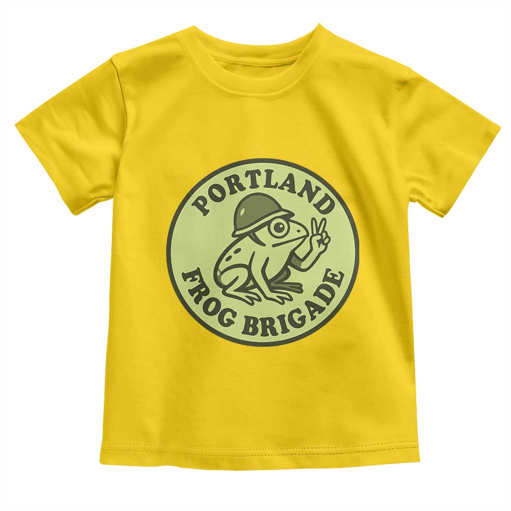 Portland Frog Brigade Toddler T Shirt Peace Frog Protest Badge - Wonder Print Shop