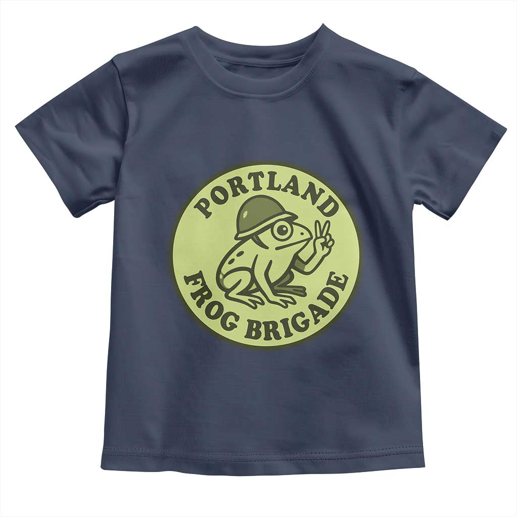 Portland Frog Brigade Toddler T Shirt Peace Frog Protest Badge - Wonder Print Shop