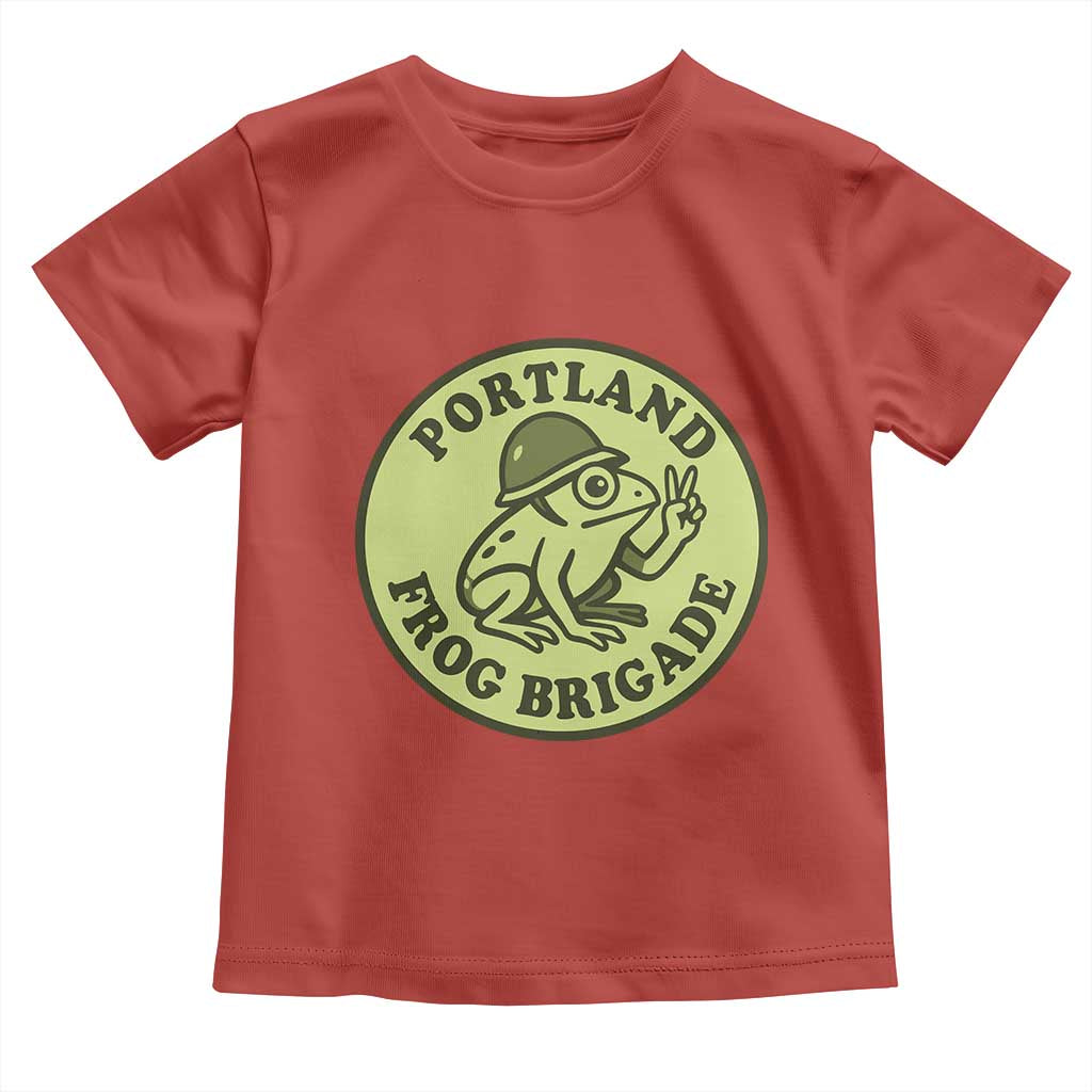 Portland Frog Brigade Toddler T Shirt Peace Frog Protest Badge - Wonder Print Shop