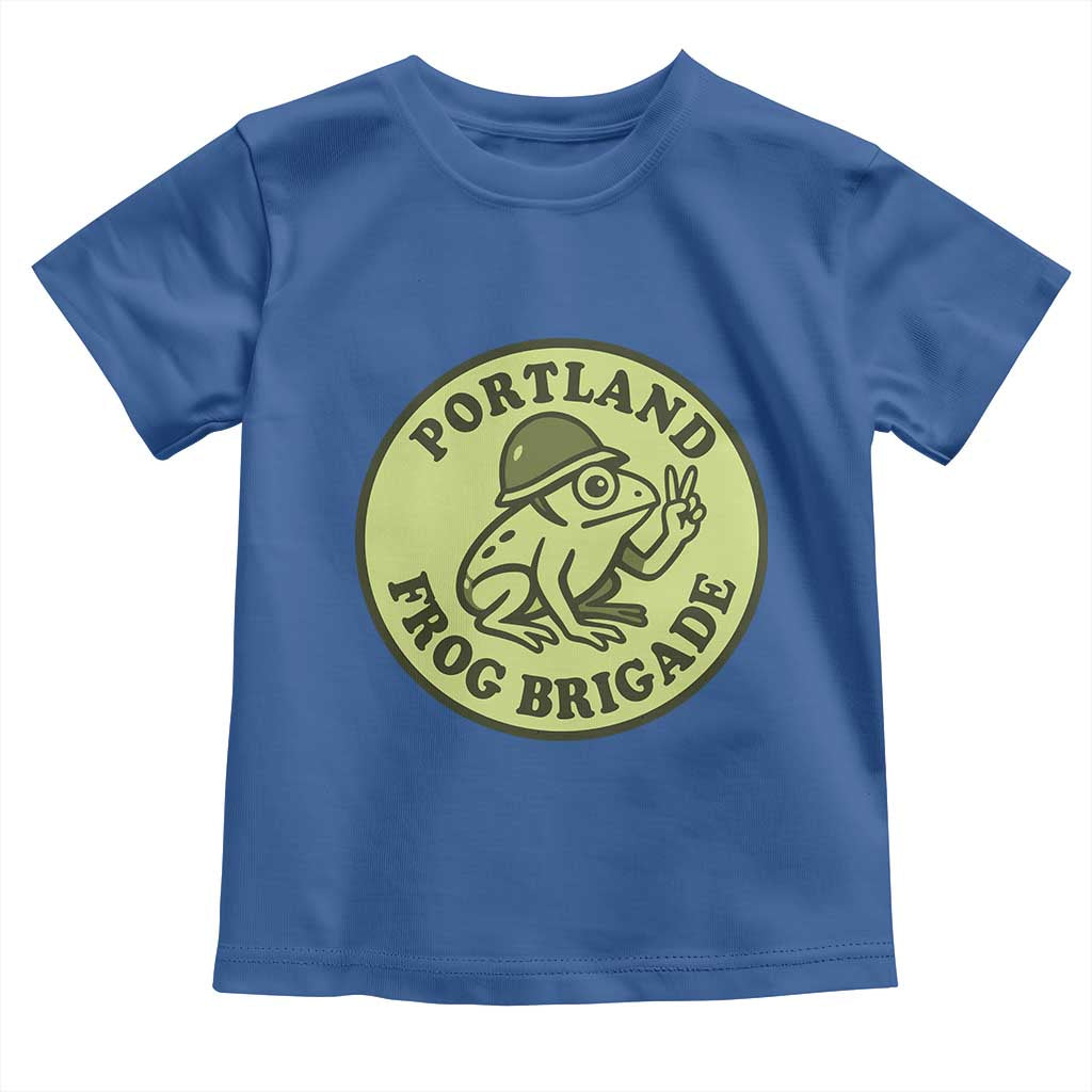 Portland Frog Brigade Toddler T Shirt Peace Frog Protest Badge - Wonder Print Shop