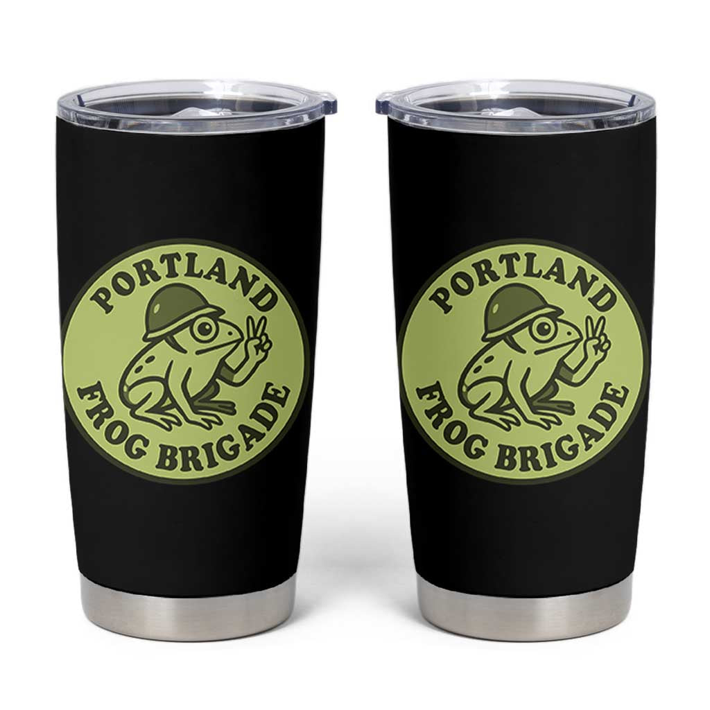 Portland Frog Brigade Tumbler Cup Peace Frog Protest Badge - Wonder Print Shop