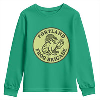 Portland Frog Brigade Youth Sweatshirt Peace Frog Protest Badge - Wonder Print Shop