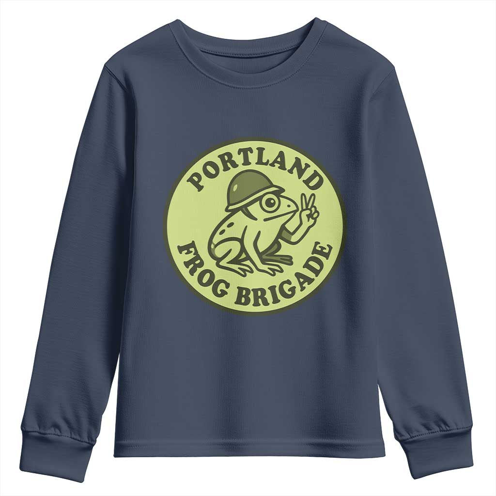 Portland Frog Brigade Youth Sweatshirt Peace Frog Protest Badge - Wonder Print Shop