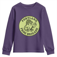Portland Frog Brigade Youth Sweatshirt Peace Frog Protest Badge - Wonder Print Shop