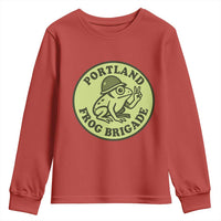 Portland Frog Brigade Youth Sweatshirt Peace Frog Protest Badge - Wonder Print Shop