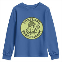 Portland Frog Brigade Youth Sweatshirt Peace Frog Protest Badge - Wonder Print Shop