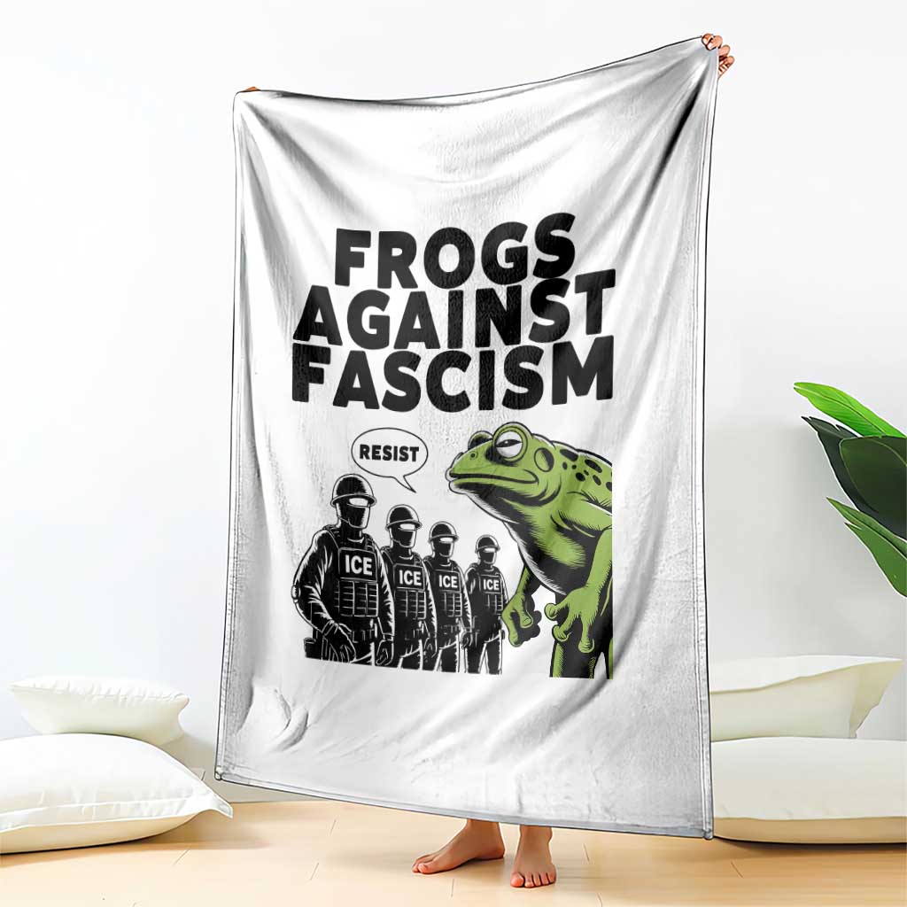 Frogs Against Fascism Throw Blanket Resist 2025 Free Portland Protest - Wonder Print Shop