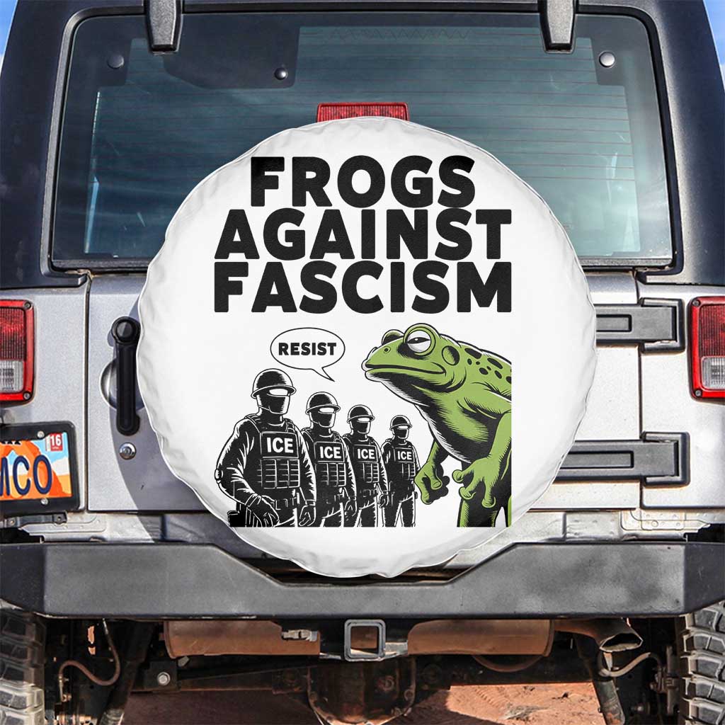 Frogs Against Fascism Spare Tire Cover Resist 2025 Free Portland Protest - Wonder Print Shop