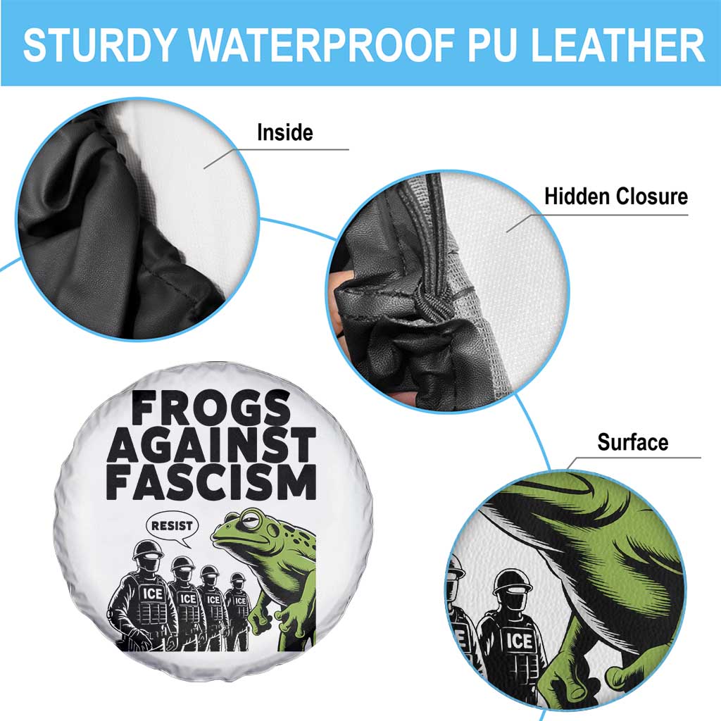 Frogs Against Fascism Spare Tire Cover Resist 2025 Free Portland Protest - Wonder Print Shop