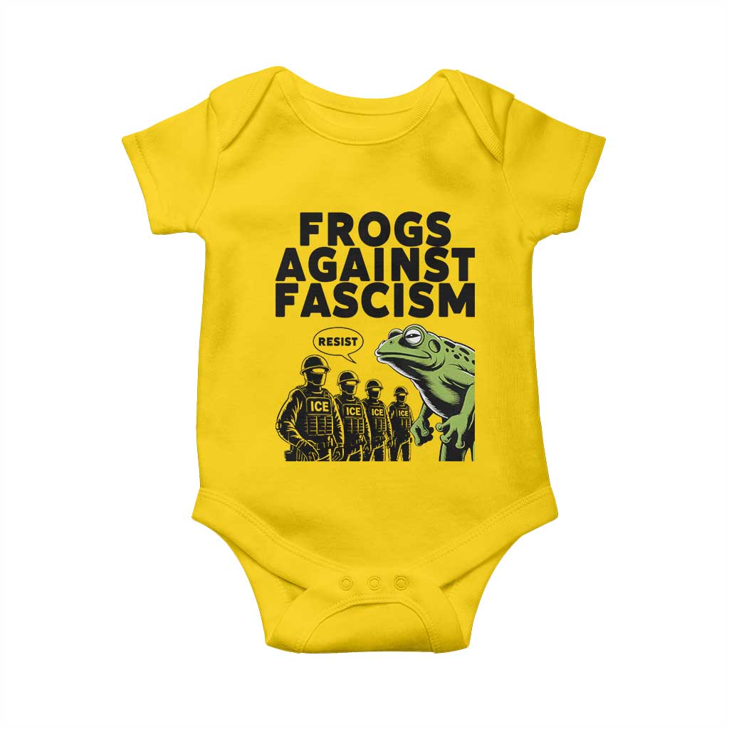 Frogs Against Fascism Baby Onesie Resist 2025 Free Portland Protest - Wonder Print Shop