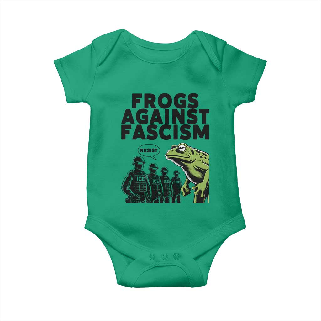 Frogs Against Fascism Baby Onesie Resist 2025 Free Portland Protest - Wonder Print Shop