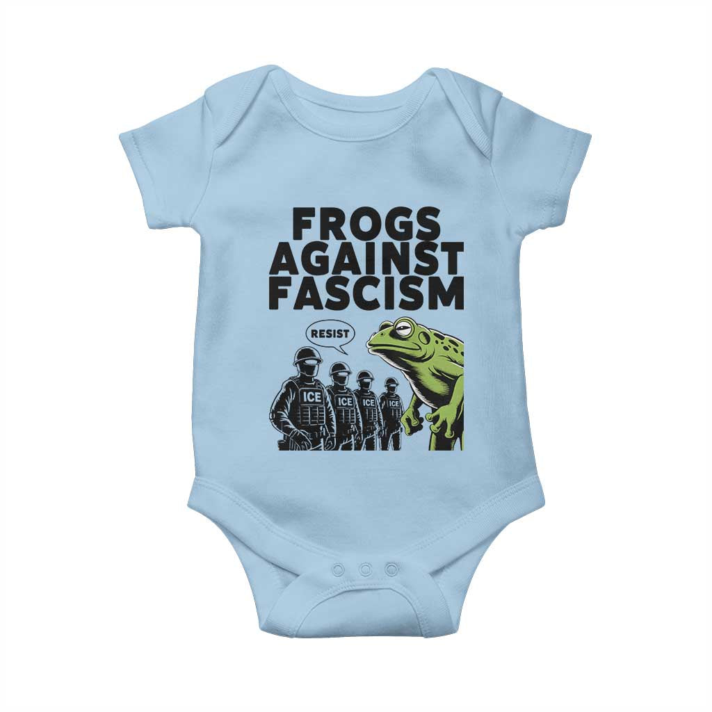 Frogs Against Fascism Baby Onesie Resist 2025 Free Portland Protest - Wonder Print Shop