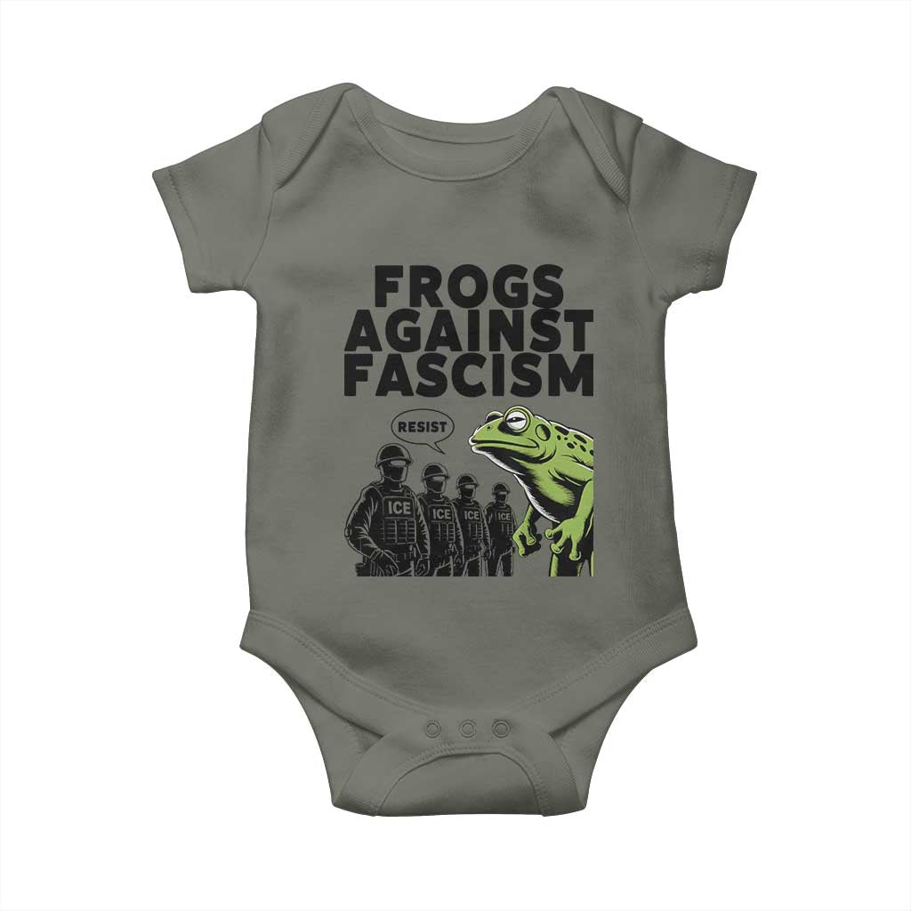 Frogs Against Fascism Baby Onesie Resist 2025 Free Portland Protest - Wonder Print Shop