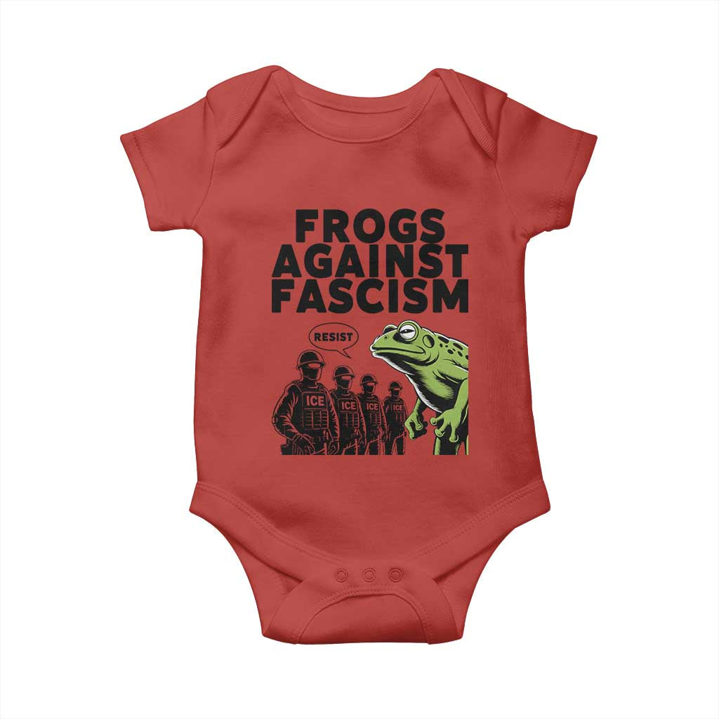Frogs Against Fascism Baby Onesie Resist 2025 Free Portland Protest - Wonder Print Shop