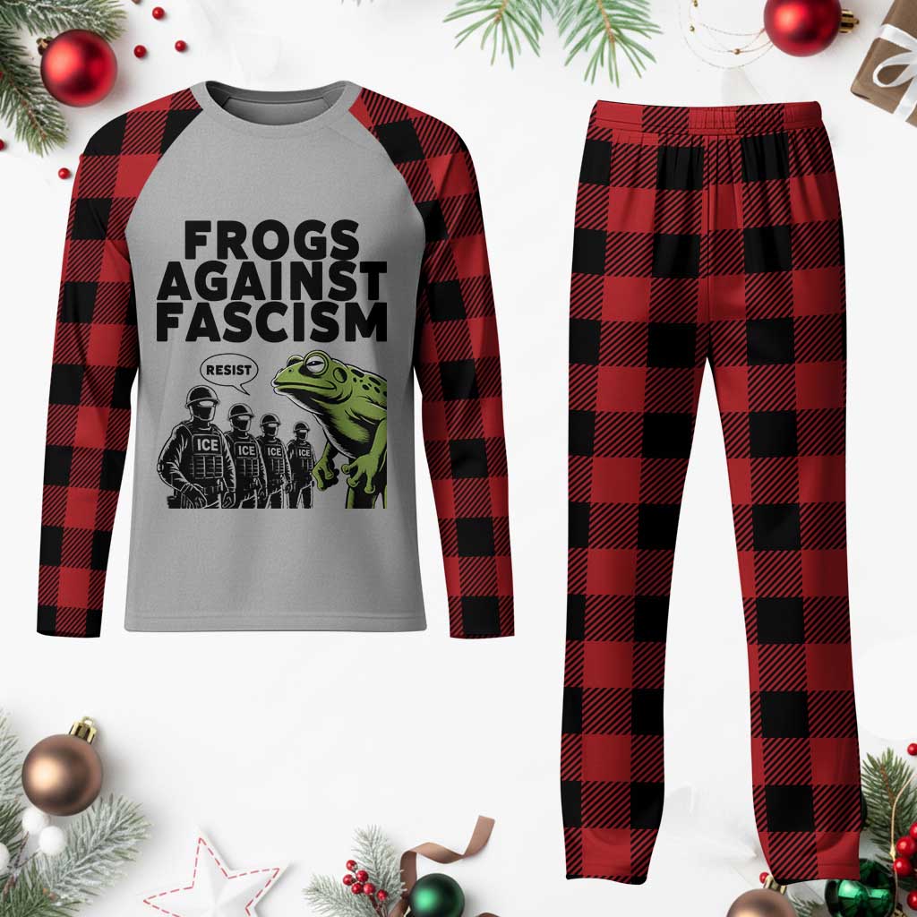 Frogs Against Fascism Plaid Pajama Set Resist 2025 Free Portland Protest - Wonder Print Shop