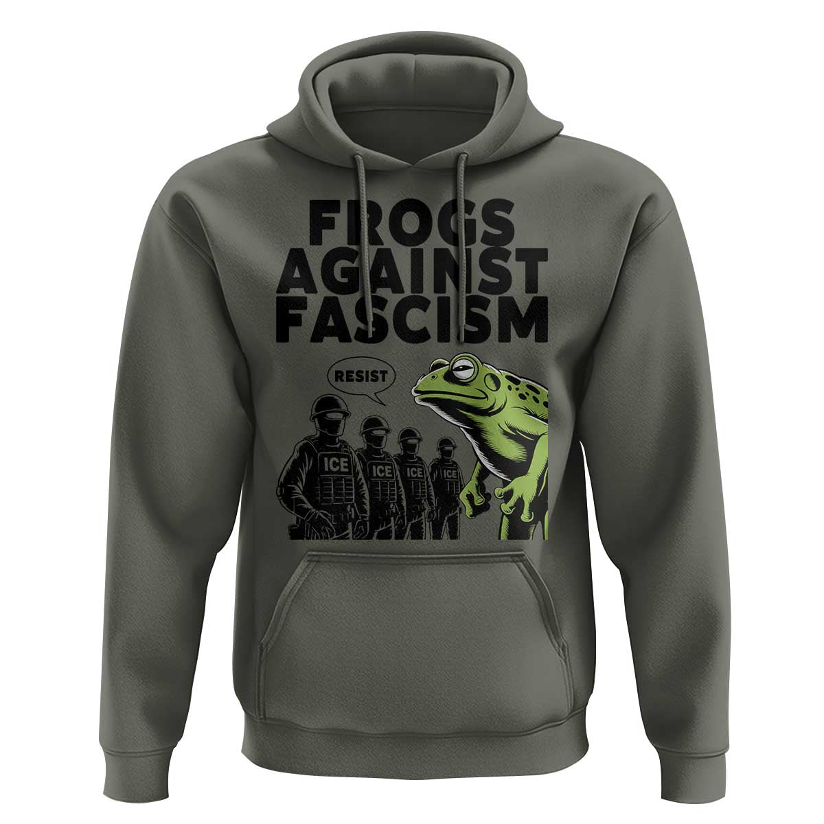 Frogs Against Fascism Hoodie Resist 2025 Free Portland Protest - Wonder Print Shop