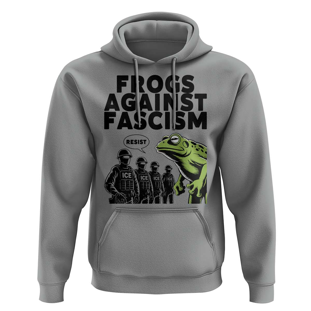 Frogs Against Fascism Hoodie Resist 2025 Free Portland Protest - Wonder Print Shop