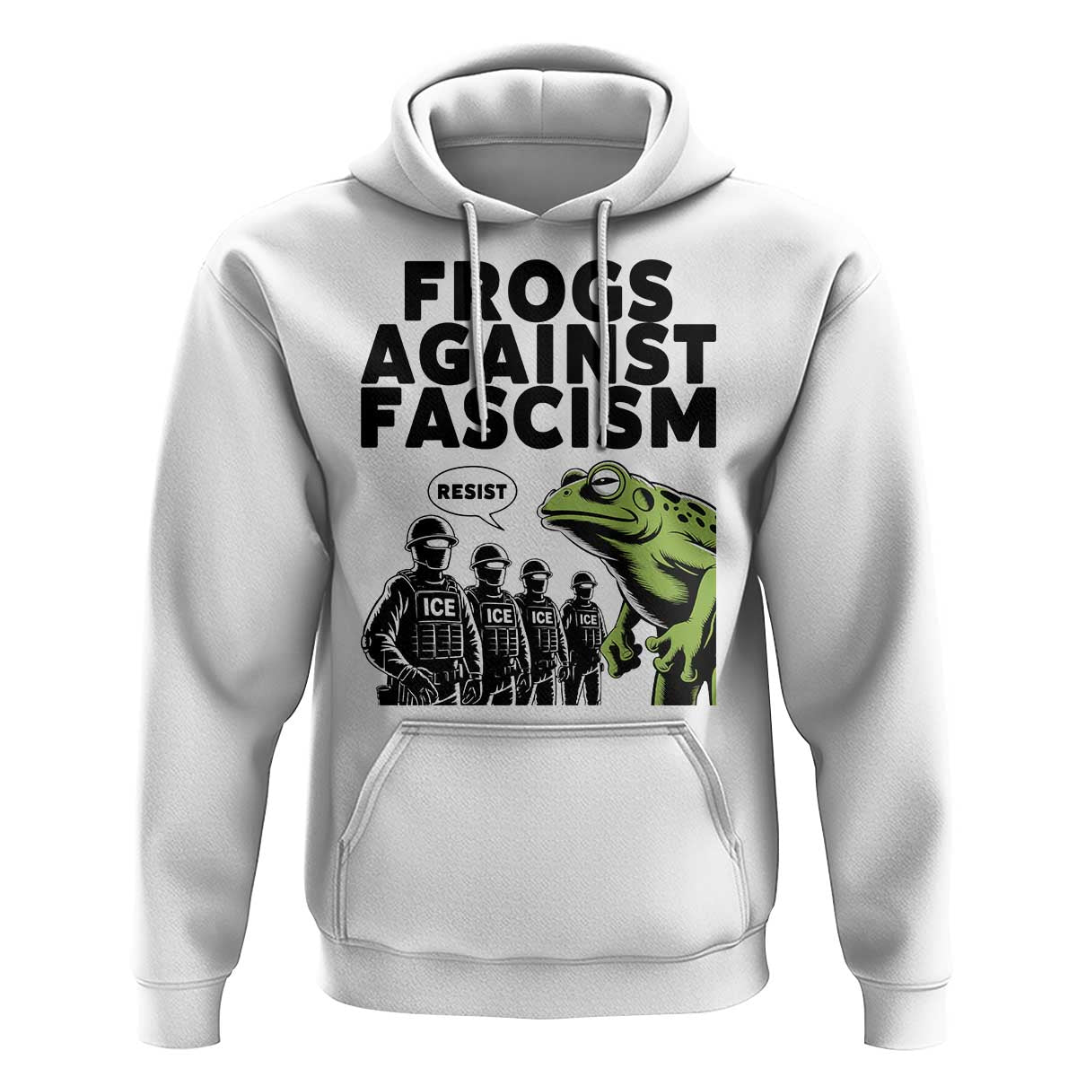 Frogs Against Fascism Hoodie Resist 2025 Free Portland Protest - Wonder Print Shop